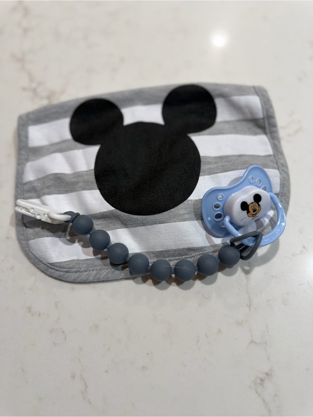 Disney, reborn pacifier and bib set